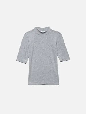 Refined Rib Mock Neck -- Gris Heather