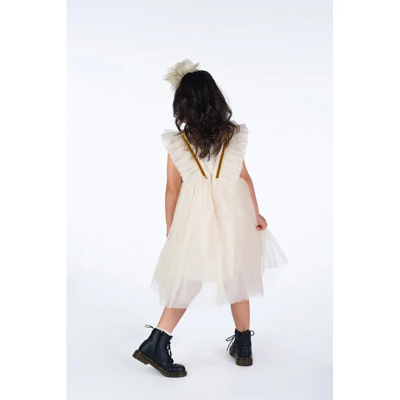 Rock Your Kid Cream Butterfly Tulle Dress