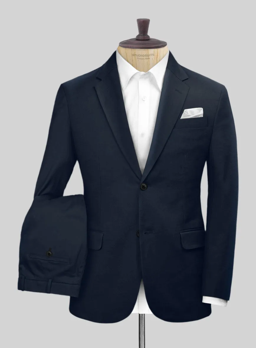 Scabal Dark Navy Cotton Stretch Suit