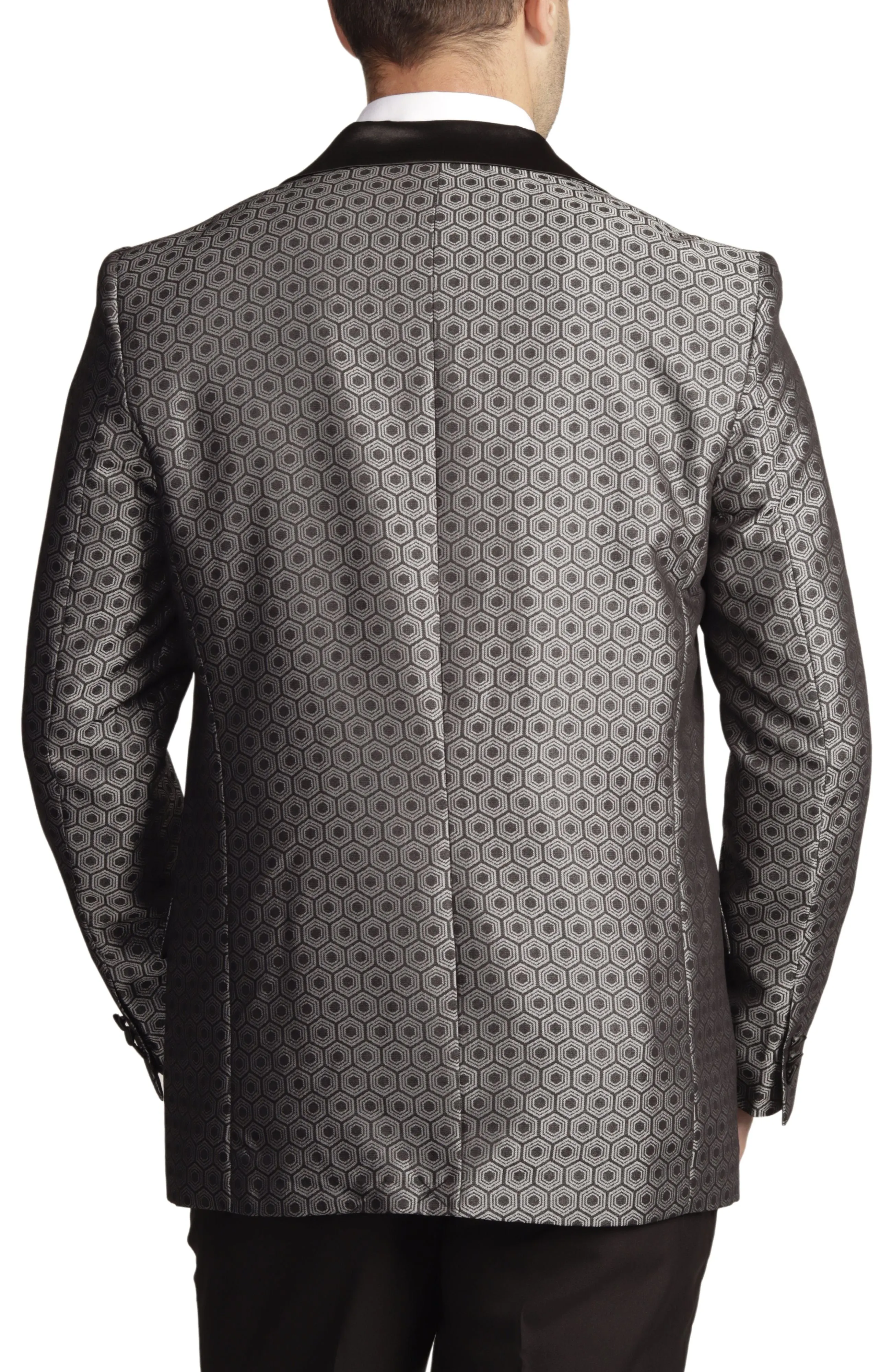 Silver Jacquard Geo Dinner Jacket