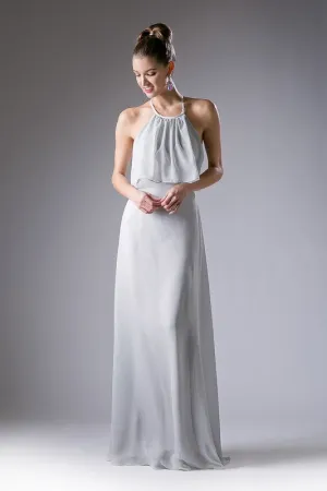 Silver Long Evening Dress