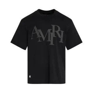 Staggered Logo T-Shirt in Black