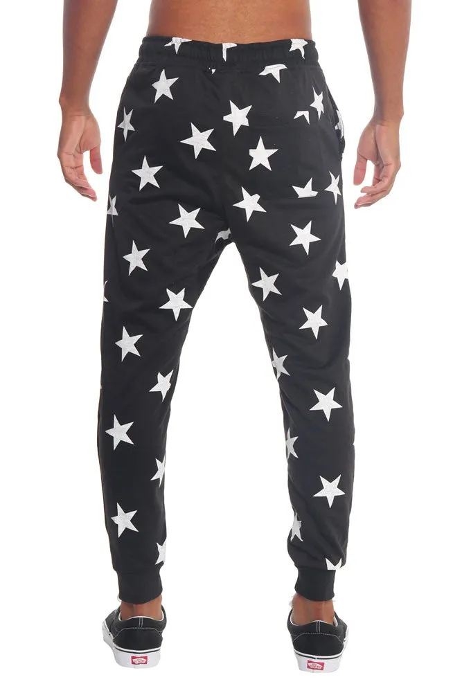 Star Print French Terry Jogger Pants