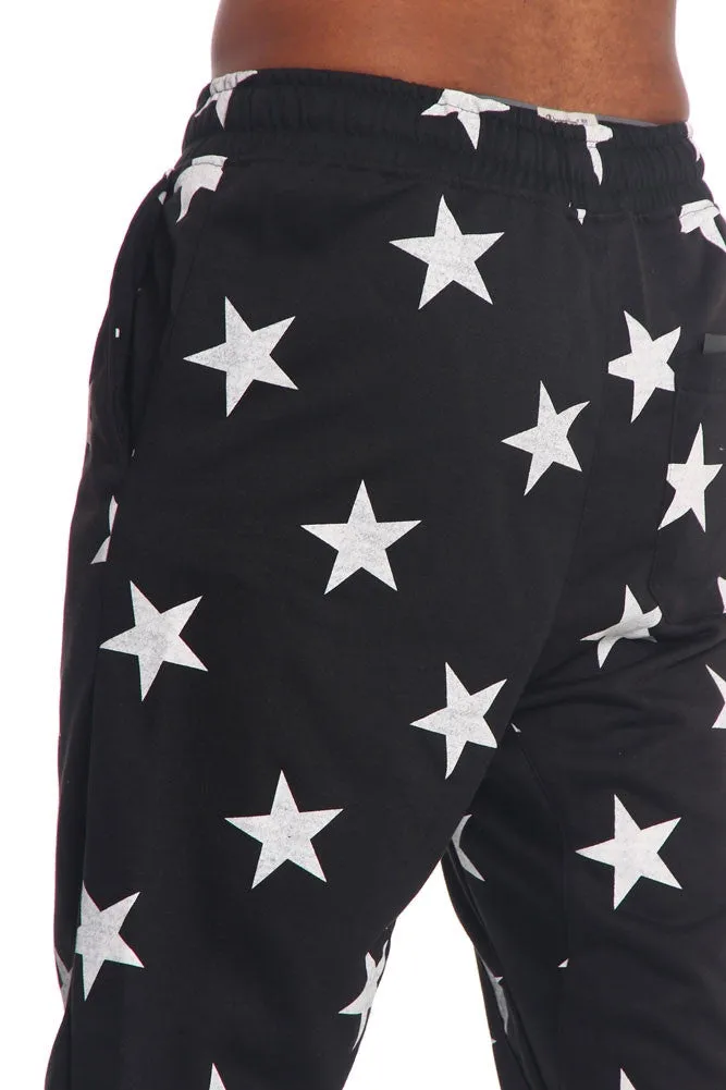 Star Print French Terry Jogger Pants