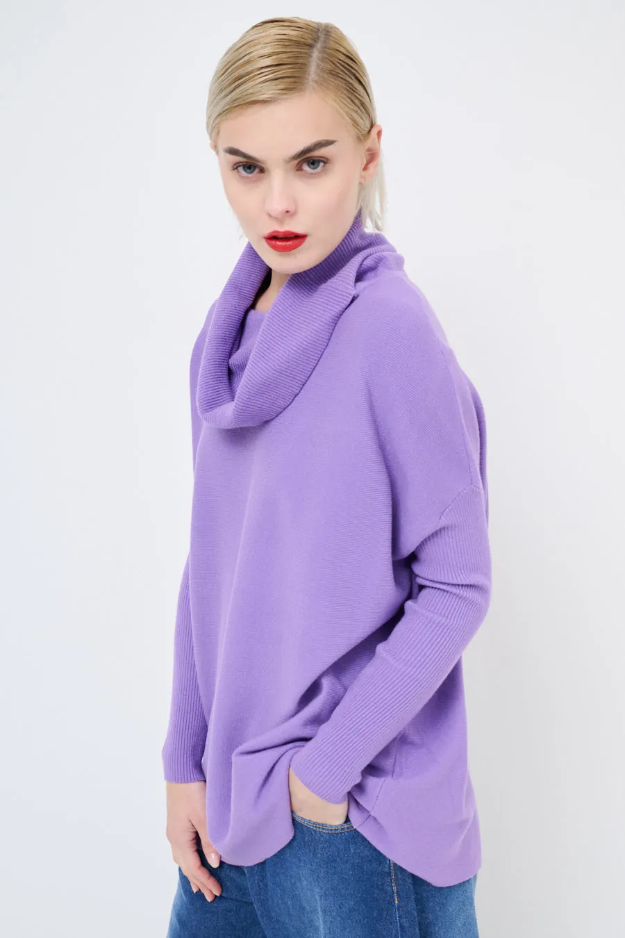 Stylish cowl neck sweater wholesale