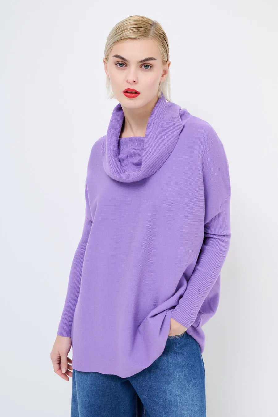 Stylish cowl neck sweater wholesale