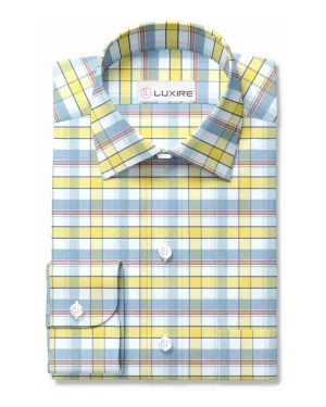 White Yellow Grey Oxford Checks