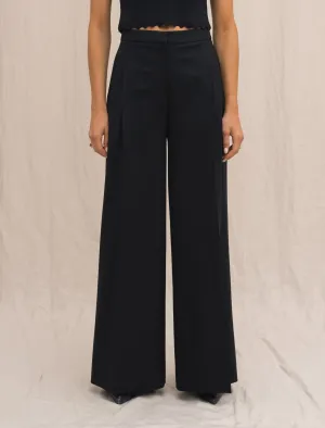 Wide Tuxedo Trousers Black