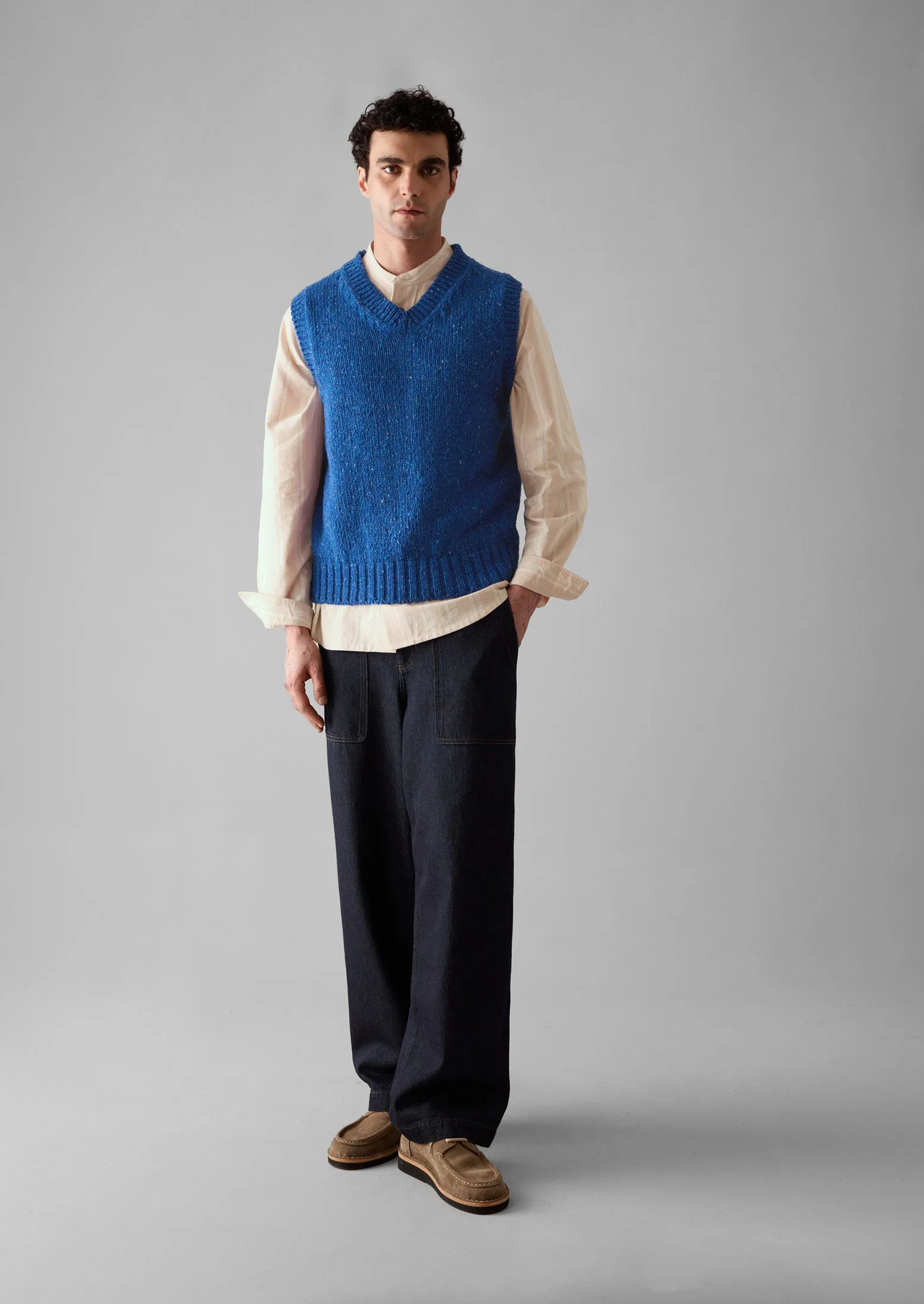 Wool Knitted Tank | Neptune Blue