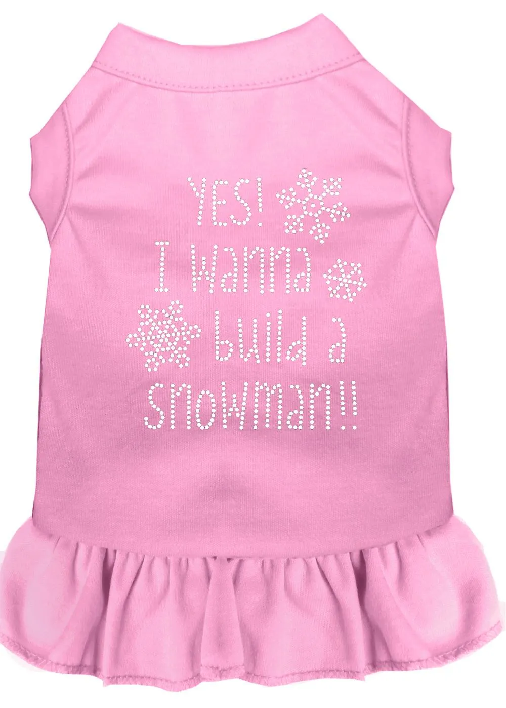 Yes! I Want To Build A Snowman Rhinestone Dog Dress Light Pink Xl (16)